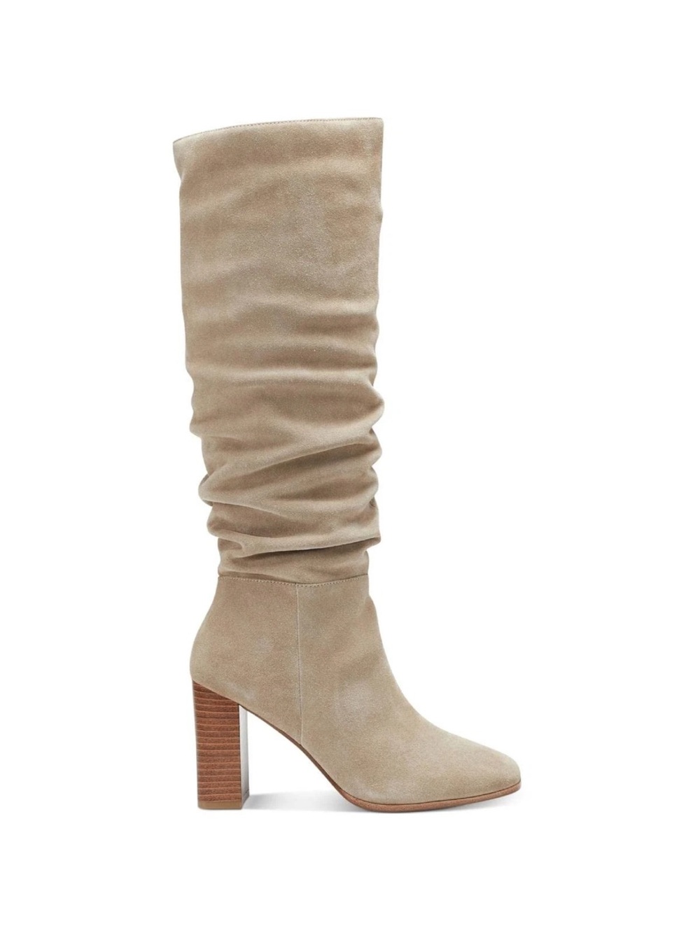 Brand new INC Womens Valdal Leather Block Heel Knee-High Boots Taupe - Picture 3 of 10